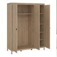 Barcelona Jackson Hickory Oak 3 Door Wardrobe