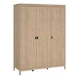 Barcelona Jackson Hickory Oak 3 Door Wardrobe