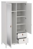 Barcelona White 2 Door Combi Wardrobe