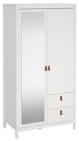 Barcelona White 2 Door Combi Wardrobe