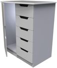 Bella Grey 1 Door Midi Wardrobe