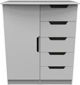 Bella Grey 1 Door Midi Wardrobe