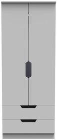 Bella Grey 2 Door 2 Drawer Double Wardrobe