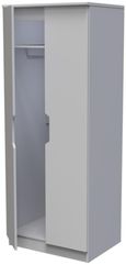 Bella Grey 2 Door Plain Tall Wardrobe