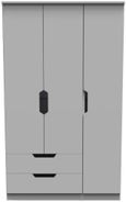 Bella Grey 3 Door Triple Wardrobe - LHF 2 Drawers