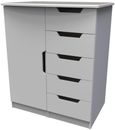 Bella Grey Ash 1 Door Midi Wardrobe