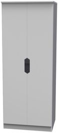 Bella Grey Ash 2 Door Plain Tall Wardrobe