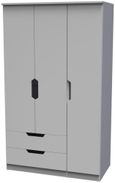 Bella Grey Ash 3 Door Triple Wardrobe - LHF 2 Drawers