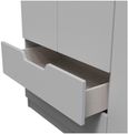 Bella Grey Ash 3 Door Triple Wardrobe - LHF 2 Drawers
