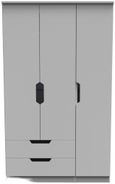 Bella Grey Ash 3 Door Triple Wardrobe - LHF 2 Drawers