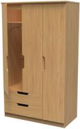 Bella Oak Effect 3 Door Triple Wardrobe - LHF 2 Drawers