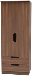 Bella Walnut Effect 2 Door 2 Drawer Double Wardrobe