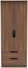 Bella Walnut Effect 2 Door 2 Drawer Double Wardrobe