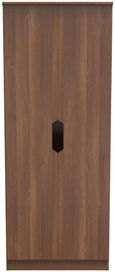 Bella Walnut Effect 2 Door Plain Tall Wardrobe