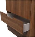 Bella Walnut Effect 3 Door Triple Wardrobe - LHF 2 Drawers
