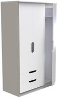 Bella White 3 Door Triple Wardrobe - LHF 2 Drawers