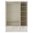 Ashby Soft Grey Wardrobe - 3 Door Combi