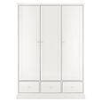 Ashby White Wardrobe - 3 Door Combi