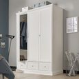 Ashby White Wardrobe - 3 Door Combi