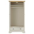 Hampstead Soft Grey & Pale Oak Wardrobe - 2 Door Combi