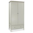 Whitby Scandi Oak & Soft Grey Wardrobe - 2 Door Combi