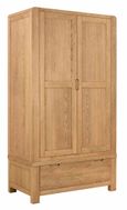 Bergen Double Wardrobe - 2 Door - 1 Drawer - Oak
