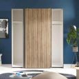 Berno Fluted Oak and Dark Grey Sliding Wardrobe - 2 Door