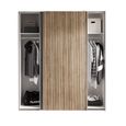 Berno Fluted Oak and Dark Grey Sliding Wardrobe - 2 Door