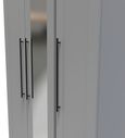 Beverley Grey 3 Door Tall Triple Wardrobe - 1 Mirror