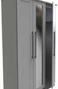Beverley Grey 3 Door Tall Triple Wardrobe - 1 Mirror