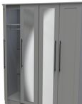 Beverley Grey 4 Door Tall Mirror Wardrobe