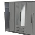 Beverley Grey 6 Door Tall Mirror Combi Wardrobe