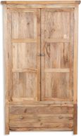 Bombay Solid Mango Wood 2 Door 1 Drawer Double Wardrobe