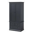 Bordeaux Wardrobe - 2 Door - 3 Drawer - Charcoal