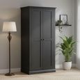 Bordeaux Wardrobe - 2 Door - Charcoal