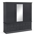 Bordeaux Combi Wardrobe - 3 Door - Charcoal