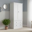 Bordeaux Wardrobe - 2 Door - 3 Drawer - White