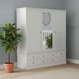 Bordeaux Combi Wardrobe - 3 Door - White