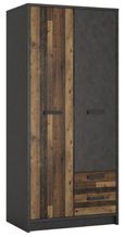 Brooklyn Rustic 2 Door 2 Drawer Double Wardrobe