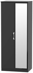 Camden Black Gloss 2 Door Wardrobe - 1 Mirror