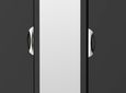 Camden Black Gloss 3 Door Tall Combi Wardrobe - 1 Mirror and LHF 2 Drawers