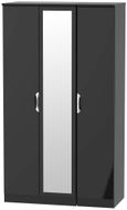 Camden Black Gloss 3 Door Tall Triple Wardrobe - 1 Mirror