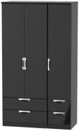 Camden Black Gloss 3 Door Tall Triple Wardrobe - 4 Drawers