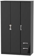Camden Black Gloss 3 Door Tall Triple Wardrobe - RHF 2 Drawers