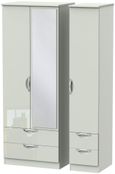 Camden Cashmere 3 Door Tall Combi Wardrobe - 1 Mirror
