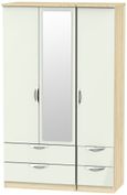 Camden Cashmere and Oak Effect 3 Door Combi Wardrobe - 1 Mirror