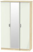 Camden Cashmere and Oak Effect 3 Door Triple Wardrobe - 1 Mirror