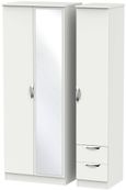 Camden Grey 3 Door Tall Combi Wardrobe - 1 Mirror and RHF 2 Drawers