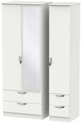 Camden Grey 3 Door Tall Combi Wardrobe - 1 Mirror
