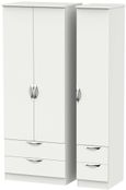 Camden Grey 3 Door Tall Triple Wardrobe - 4 Drawers